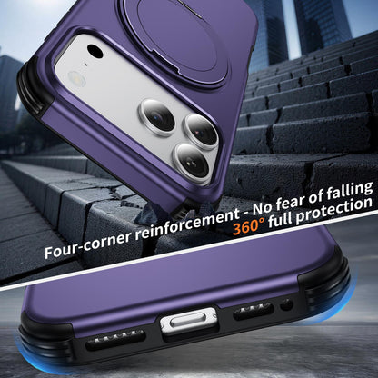 For iPhone 18 Pro Max Magnetic 360 Rotating Holder Phone Case - Dark Purple - EDA009861204G
