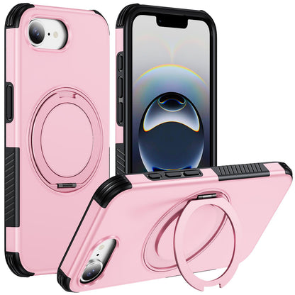 For iPhone 17e / 16e Magnetic 360 Rotating Holder Phone Case - Pink - EDA009861205B