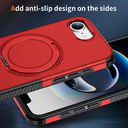 For iPhone 17e / 16e Magnetic 360 Rotating Holder Phone Case - Red - EDA009861205D