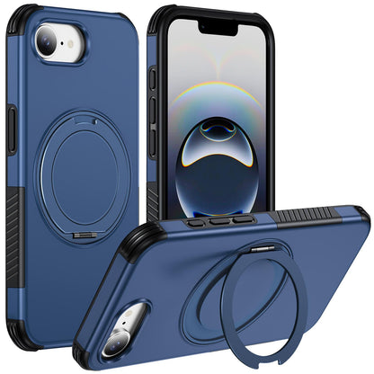 For iPhone 17e / 16e Magnetic 360 Rotating Holder Phone Case - Blue - EDA009861205E