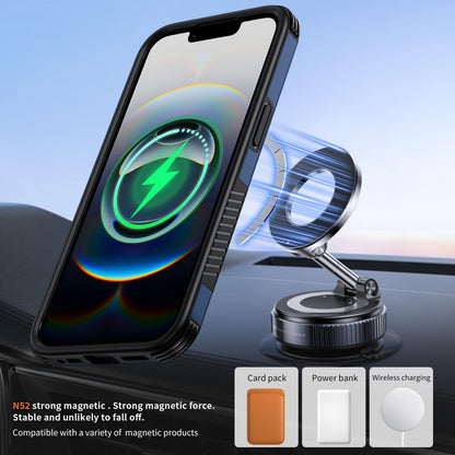For iPhone 17e / 16e Magnetic 360 Rotating Holder Phone Case - Blue - EDA009861205E