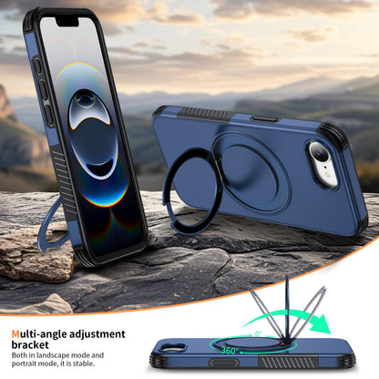 For iPhone 17e / 16e Magnetic 360 Rotating Holder Phone Case - Blue - EDA009861205E