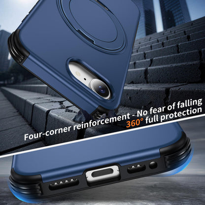 For iPhone 17e / 16e Magnetic 360 Rotating Holder Phone Case - Blue - EDA009861205E