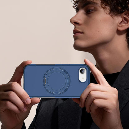 For iPhone 17e / 16e Magnetic 360 Rotating Holder Phone Case - Blue - EDA009861205E