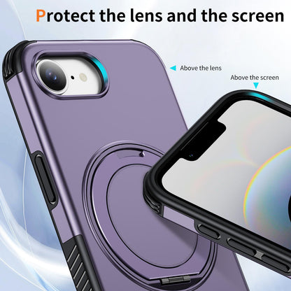 For iPhone 17e / 16e Magnetic 360 Rotating Holder Phone Case - Light Purple - EDA009861205F