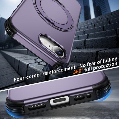 For iPhone 17e / 16e Magnetic 360 Rotating Holder Phone Case - Light Purple - EDA009861205F