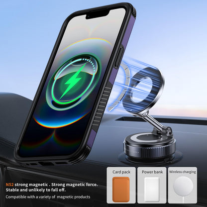 For iPhone 17e / 16e Magnetic 360 Rotating Holder Phone Case - Dark Purple - EDA009861205G