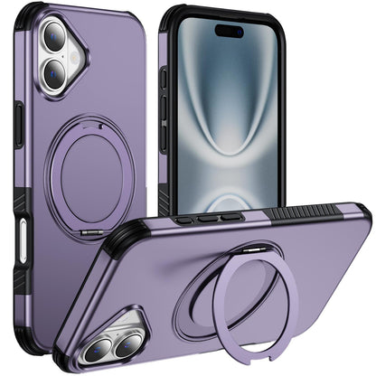 For iPhone 16 Plus Magnetic 360 Rotating Holder Phone Case - Light Purple - EDA009861206F
