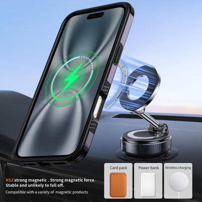 For iPhone 16 Plus Magnetic 360 Rotating Holder Phone Case - Light Purple - EDA009861206F