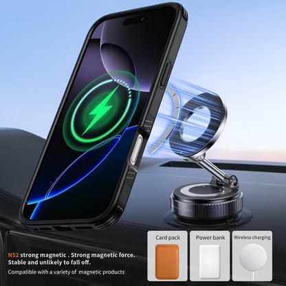 For iPhone 16 Pro Magnetic 360 Rotating Holder Phone Case - Black - EDA009861207C