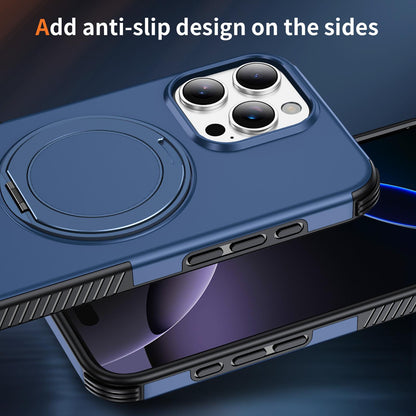 For iPhone 16 Pro Magnetic 360 Rotating Holder Phone Case - Blue - EDA009861207E