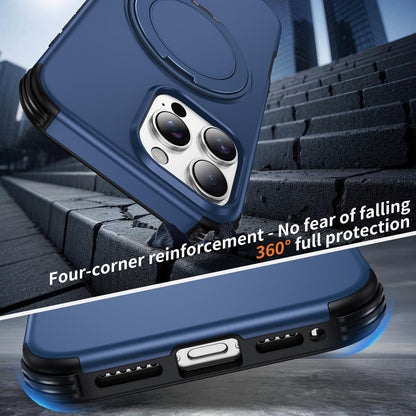 For iPhone 16 Pro Magnetic 360 Rotating Holder Phone Case - Blue - EDA009861207E