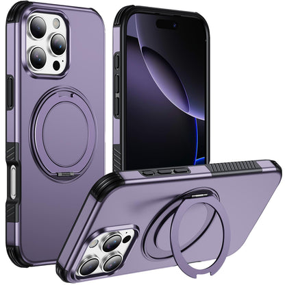 For iPhone 16 Pro Magnetic 360 Rotating Holder Phone Case - Light Purple - EDA009861207F