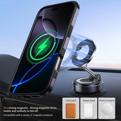 For iPhone 16 Pro Magnetic 360 Rotating Holder Phone Case - Light Purple - EDA009861207F