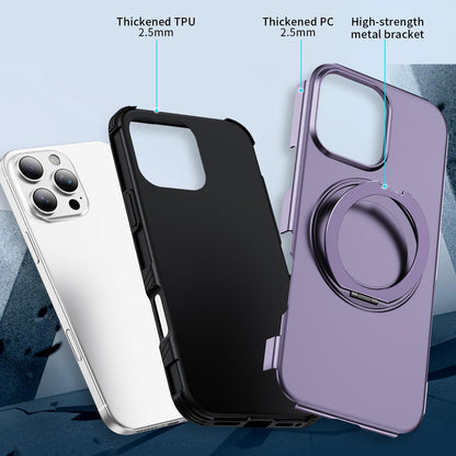 For iPhone 16 Pro Magnetic 360 Rotating Holder Phone Case - Light Purple - EDA009861207F