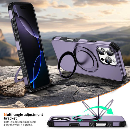 For iPhone 16 Pro Max Magnetic 360 Rotating Holder Phone Case - Light Purple - EDA009861208F