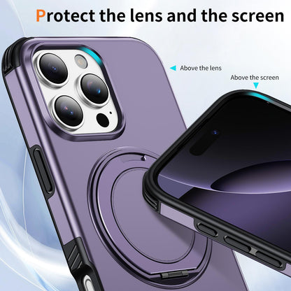 For iPhone 16 Pro Max Magnetic 360 Rotating Holder Phone Case - Light Purple - EDA009861208F