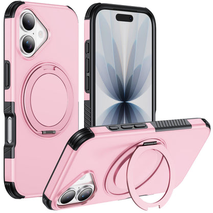 For iPhone 17 Magnetic 360 Rotating Holder Phone Case - Pink - EDA009861209B