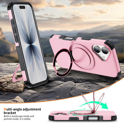 For iPhone 17 Magnetic 360 Rotating Holder Phone Case - Pink - EDA009861209B