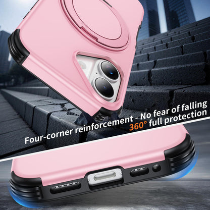 For iPhone 17 Magnetic 360 Rotating Holder Phone Case - Pink - EDA009861209B