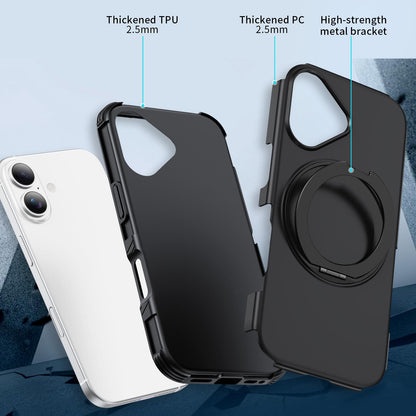 For iPhone 17 Magnetic 360 Rotating Holder Phone Case - Black - EDA009861209C