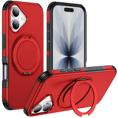 For iPhone 17 Magnetic 360 Rotating Holder Phone Case - Red - EDA009861209D