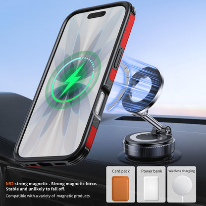 For iPhone 17 Magnetic 360 Rotating Holder Phone Case - Red - EDA009861209D