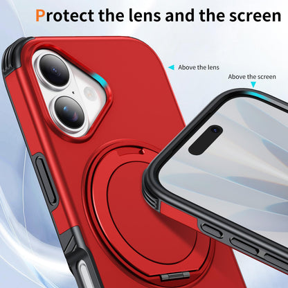 For iPhone 17 Magnetic 360 Rotating Holder Phone Case - Red - EDA009861209D