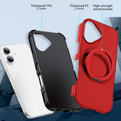 For iPhone 17 Magnetic 360 Rotating Holder Phone Case - Red - EDA009861209D