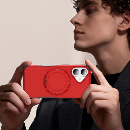 For iPhone 17 Magnetic 360 Rotating Holder Phone Case - Red - EDA009861209D