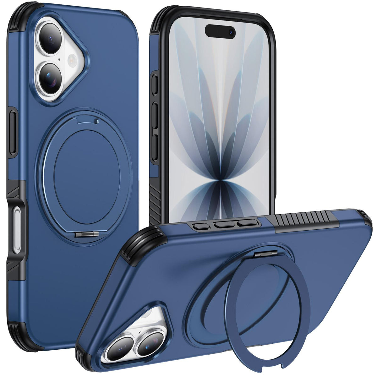 For iPhone 17 Magnetic 360 Rotating Holder Phone Case - Blue - EDA009861209E