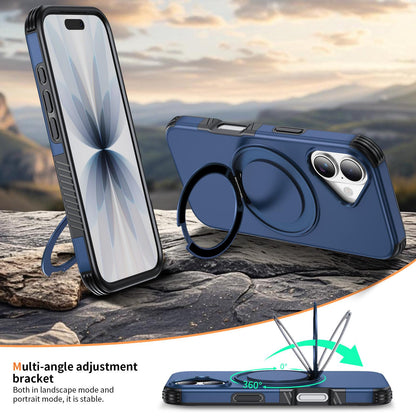 For iPhone 17 Magnetic 360 Rotating Holder Phone Case - Blue - EDA009861209E