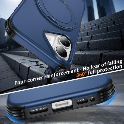 For iPhone 17 Magnetic 360 Rotating Holder Phone Case - Blue - EDA009861209E