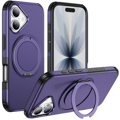 For iPhone 17 Magnetic 360 Rotating Holder Phone Case - Dark Purple - EDA009861209G