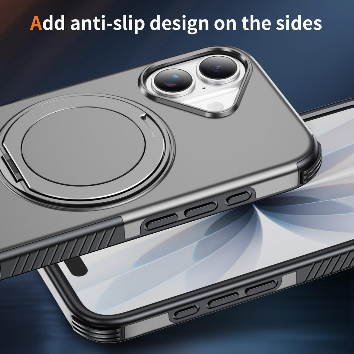 For iPhone 17 Magnetic 360 Rotating Holder Phone Case - Silver - EDA009861209H