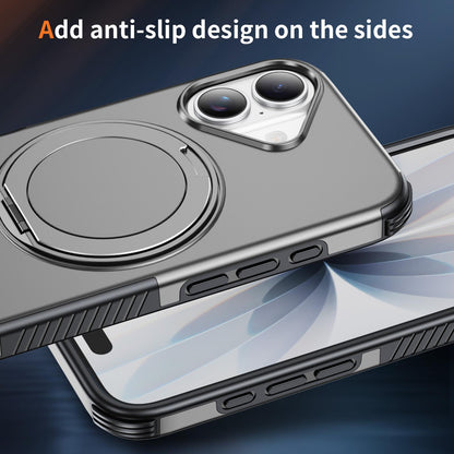 For iPhone 17 Magnetic 360 Rotating Holder Phone Case - Silver - EDA009861209H