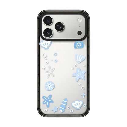 For iPhone 17 Pro Max Star Four-leaf Clover Pattern Acrylic TPU Phone Case - Seashells - EDA009862201C