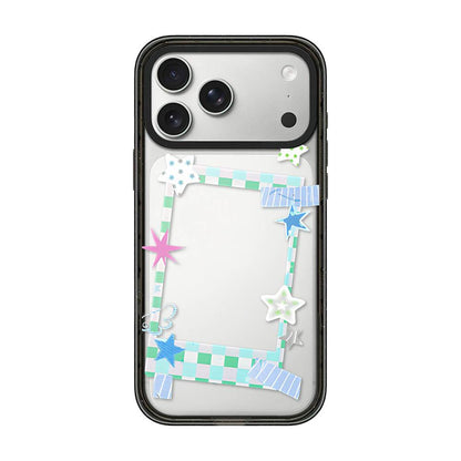 For iPhone 17 Pro Star Four-leaf Clover Pattern Acrylic TPU Phone Case - Star Photo Frame - EDA009862202A
