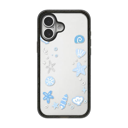 For iPhone 17 Star Four-leaf Clover Pattern Acrylic TPU Phone Case - Seashells - EDA009862203C