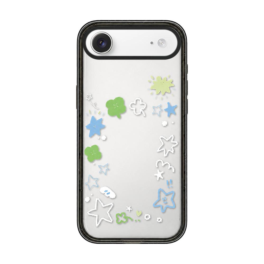 For iPhone Air Star Four-leaf Clover Pattern Acrylic TPU Phone Case - Four-leaf Clover Star Graffiti - EDA009862204B