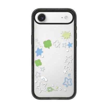 For iPhone Air Star Four-leaf Clover Pattern Acrylic TPU Phone Case - Four-leaf Clover Star Graffiti - EDA009862204B