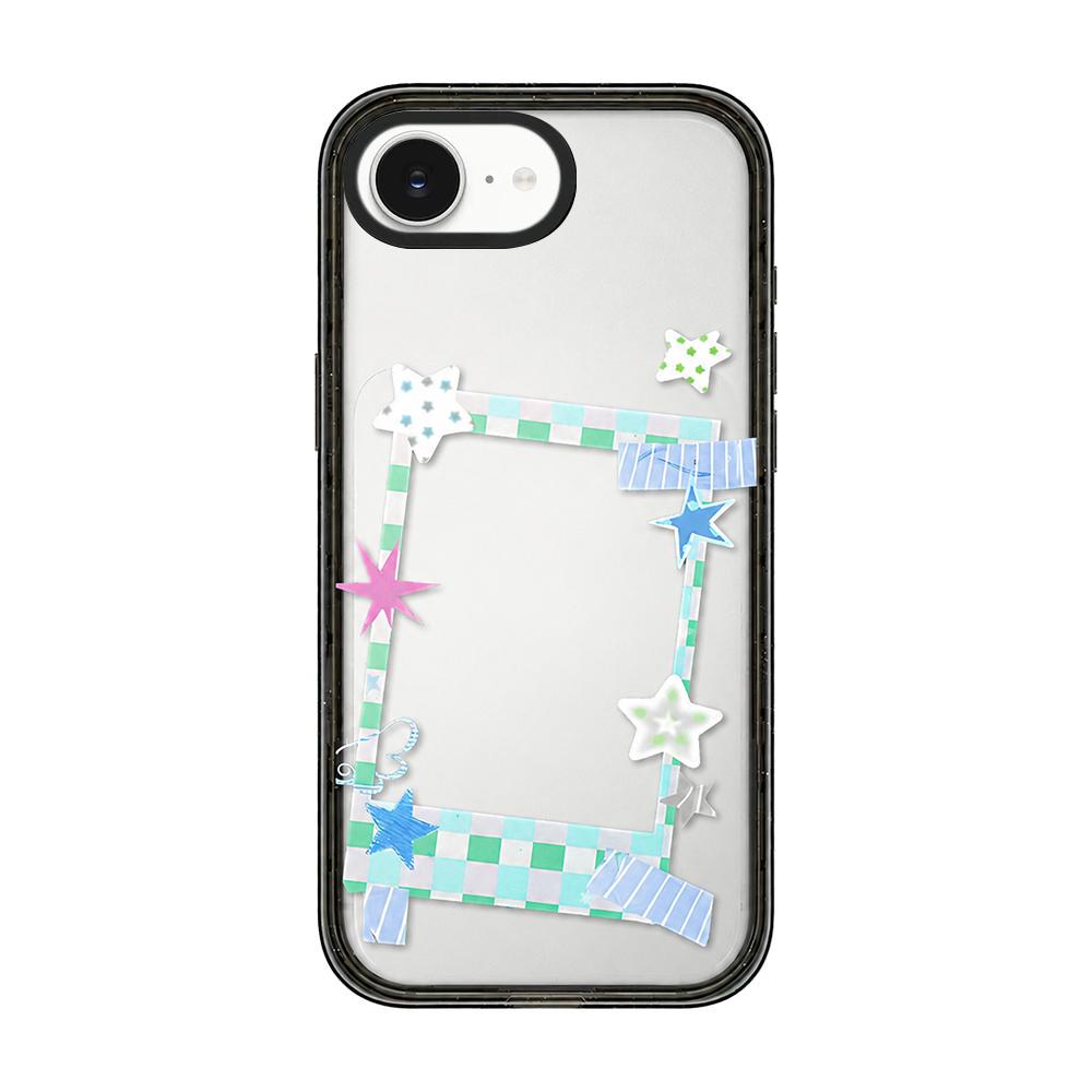 For iPhone 17e / 16e Star Four-leaf Clover Pattern Acrylic TPU Phone Case - Star Photo Frame - EDA009862205A
