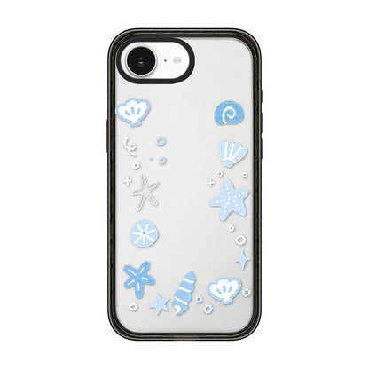 For iPhone 17e / 16e Star Four-leaf Clover Pattern Acrylic TPU Phone Case - Seashells - EDA009862205C