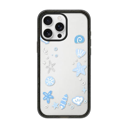 For iPhone 13 Pro Star Four-leaf Clover Pattern Acrylic TPU Phone Case - Seashells - EDA009862219C