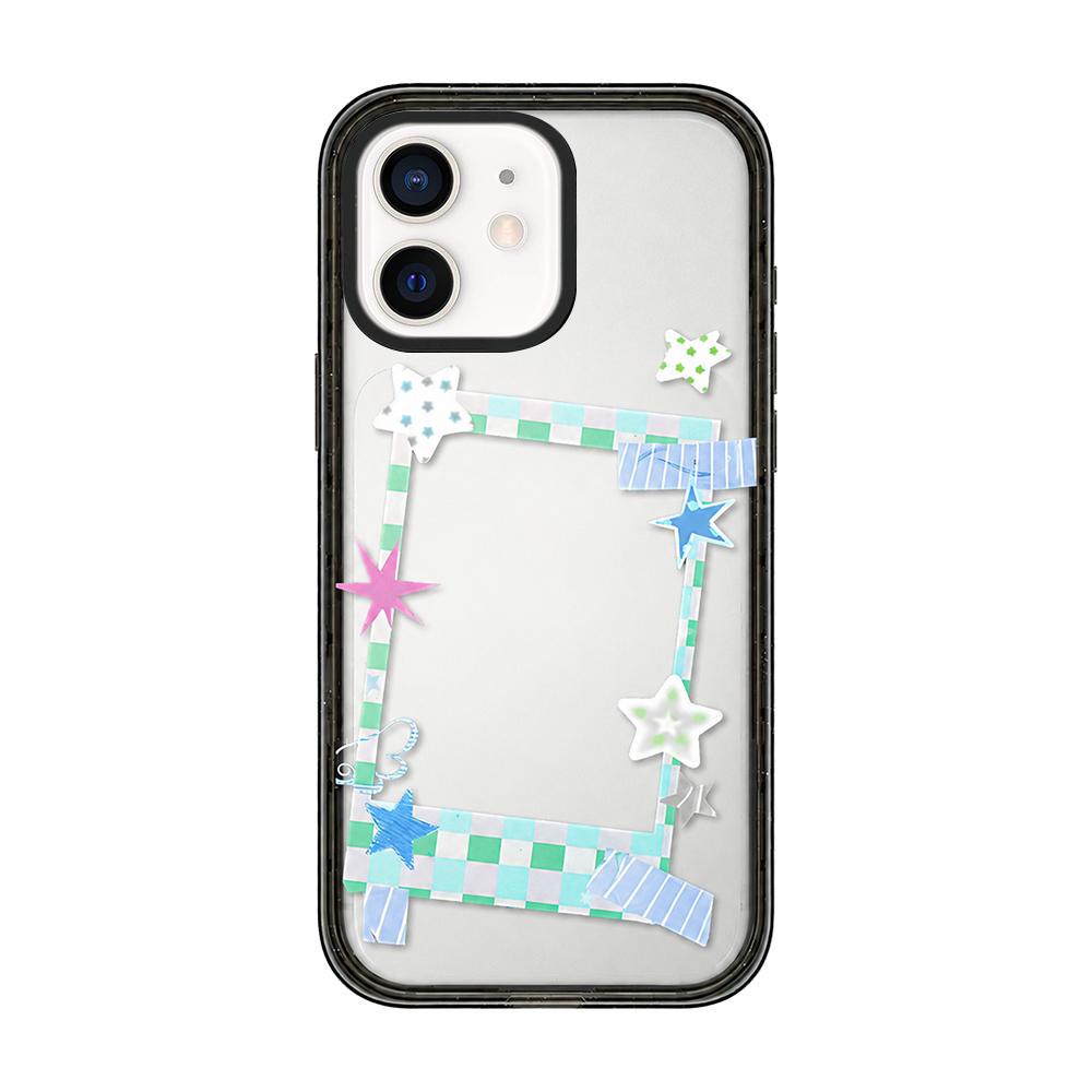 For iPhone 12 Star Four-leaf Clover Pattern Acrylic TPU Phone Case - Star Photo Frame - EDA009862221A