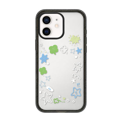 For iPhone 11 Star Four-leaf Clover Pattern Acrylic TPU Phone Case - Four-leaf Clover Star Graffiti - EDA009862224B