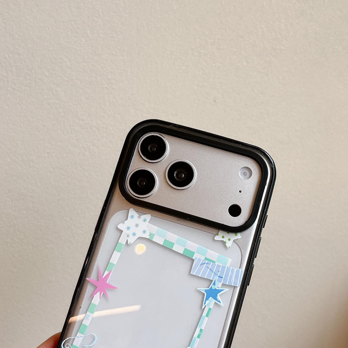 For iPhone 12 Pro Max Star Four-leaf Clover Pattern Acrylic TPU Phone Case - Star Photo Frame - EDA009862222A