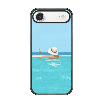 For iPhone Air Summer Beach Pattern Acrylic TPU Phone Case - Sea Salt Blue Swimming Pool - EDA009862405A