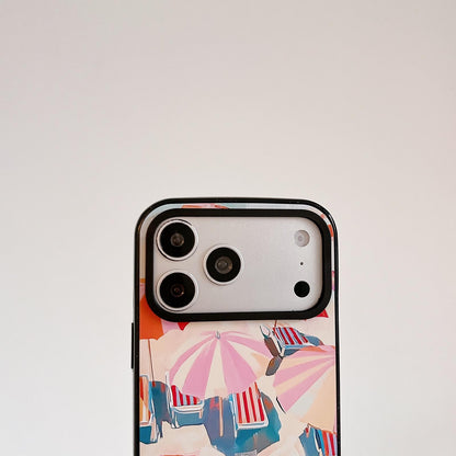 For iPhone 11 Summer Beach Pattern Acrylic TPU Phone Case - Sea Salt Blue Swimming Pool - EDA009862424A