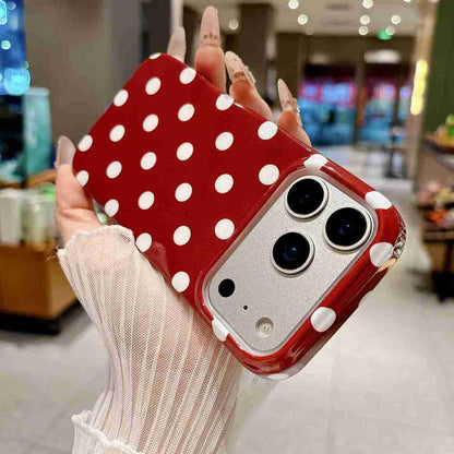 For iPhone 17 Pro Max Full Coverage IMD Printed Retro Large Dots Pattern TPU Phone Case - Red - EDA009866503A